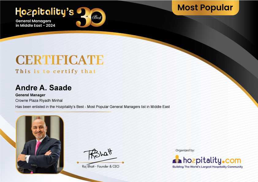 أندريه سعادة... قصة نجاح جديدة تضاف إلى اللبناني في قطاع الضيافة على مستوى المنطقة